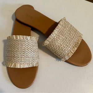 J.Crew Factory raffia slide sandals -size 11